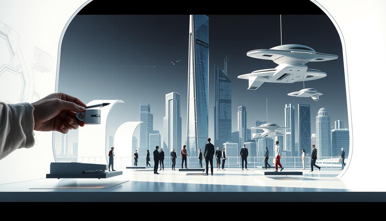 A futuristic, hyper-realistic scene showcasing practical applications of Google Antigravity technology. In the foreground, a person effortlessly levitating office objects - a stapler, a pen, a coffee mug - demonstrating the technology's ability to defy gravity. In the middle ground, a group of people using Antigravity platforms to float and maneuver through a sleek, minimalist office environment. In the background, towering skyscrapers and advanced aerial transport systems, all suspended weightlessly. The scene is illuminated by bright, directional lighting that casts dramatic shadows, creating a sense of awe and wonder. The overall mood is one of technological innovation, seamless integration, and the boundless possibilities of defying gravity. A futuristic, hyper-realistic scene showcasing practical applications of Google Antigravity technology. In the foreground, a person effortlessly levitating office objects - a stapler, a pen, a coffee mug - demonstrating the technology's ability to defy gravity. In the middle ground, a group of people using Antigravity platforms to float and maneuver through a sleek, minimalist office environment. In the background, towering skyscrapers and advanced aerial transport systems, all suspended weightlessly. The scene is illuminated by bright, directional lighting that casts dramatic shadows, creating a sense of awe and wonder. The overall mood is one of technological innovation, seamless integration, and the boundless possibilities of defying gravity.