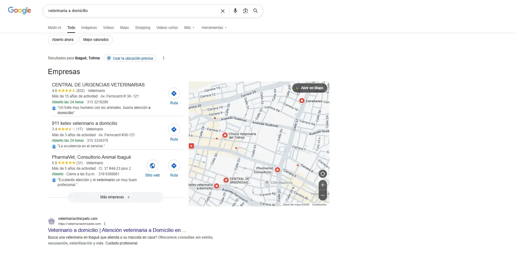 Dashboard Analytics ClinicPets: aumento de reservas online y tráfico orgánico
